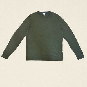 Old Navy Olive Crewneck Long Sleeve Cotton Blend Sweater